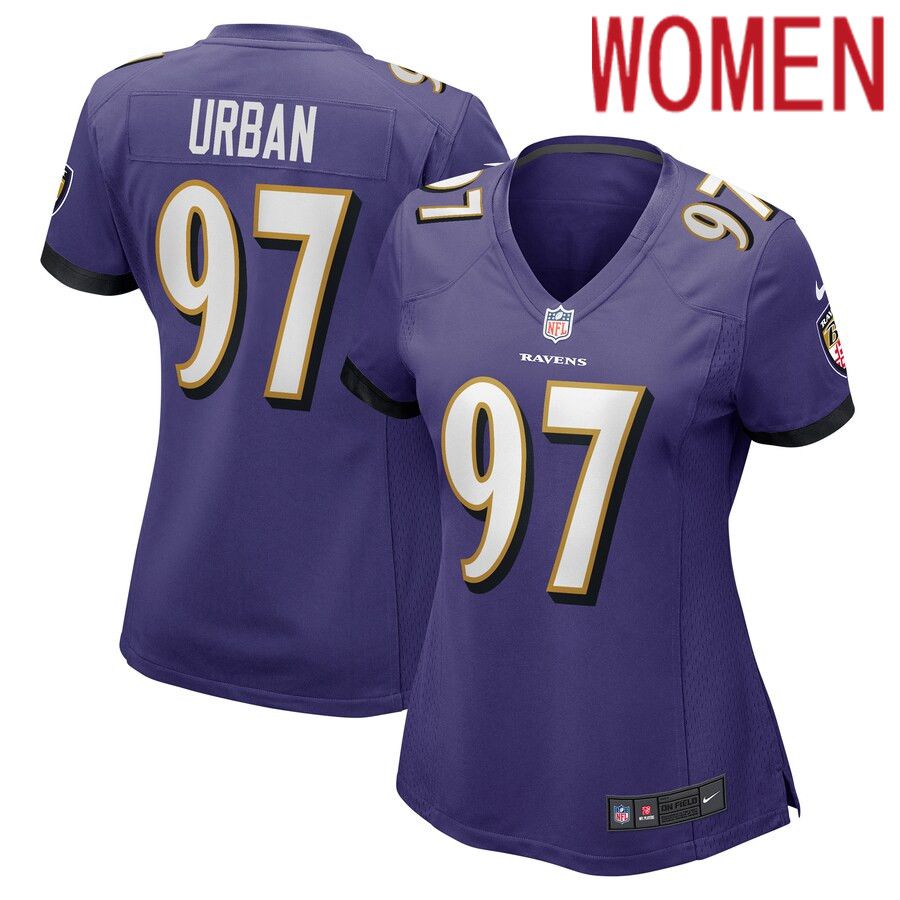 Women Baltimore Ravens 97 Brent Urban Nike Purple Game Player NFL Jersey